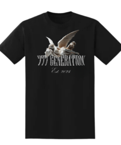 777 GENERATION RESTING ANGEL BLACK T-SHIRT